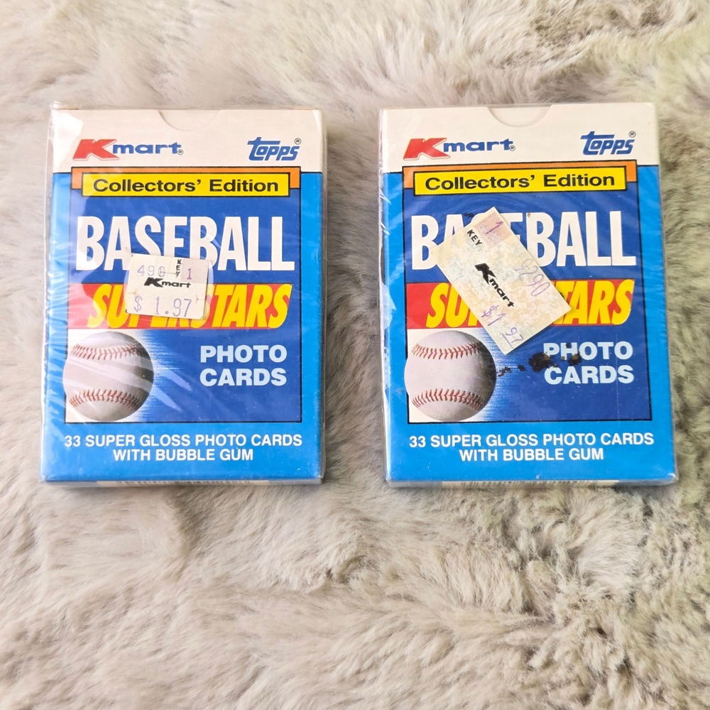 2 Pack 1990 Topps Kmart Baseball Superstars Collectors Edition Sealed Set Glossy